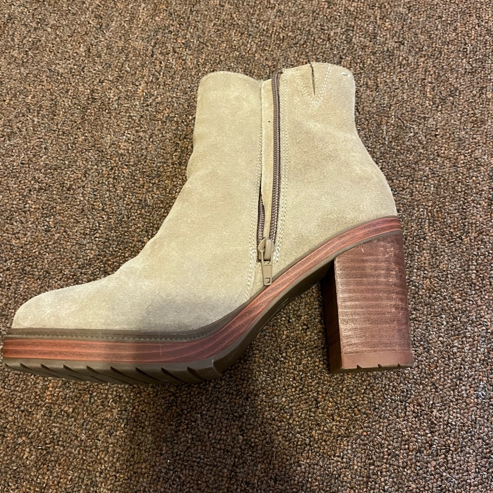 Tan Suede Heel Booties